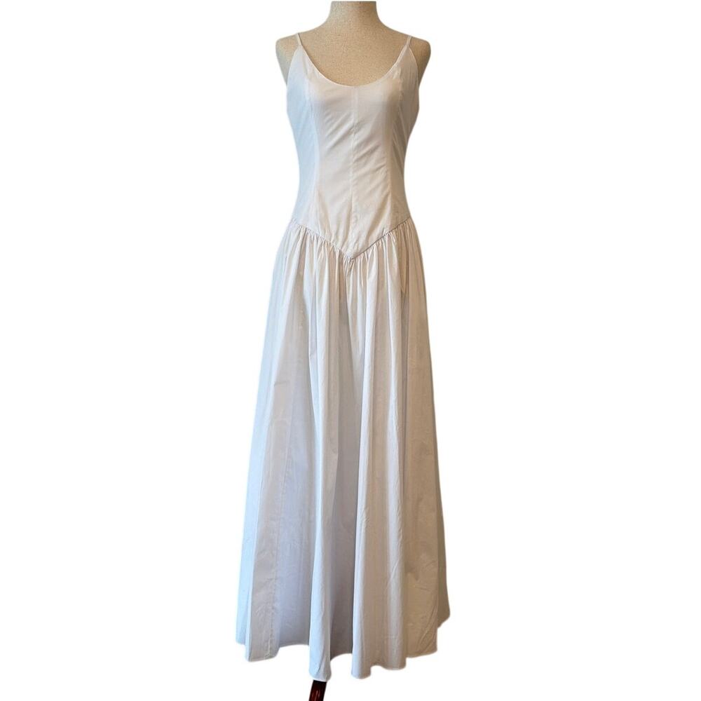 NWOT Staud White Cotton Blend Maxi Dress, Women’s Size 4
